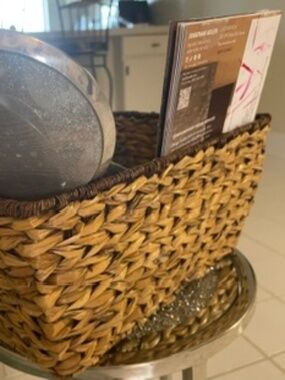 Wired Shabby Chic Woven Placement Utility Basket